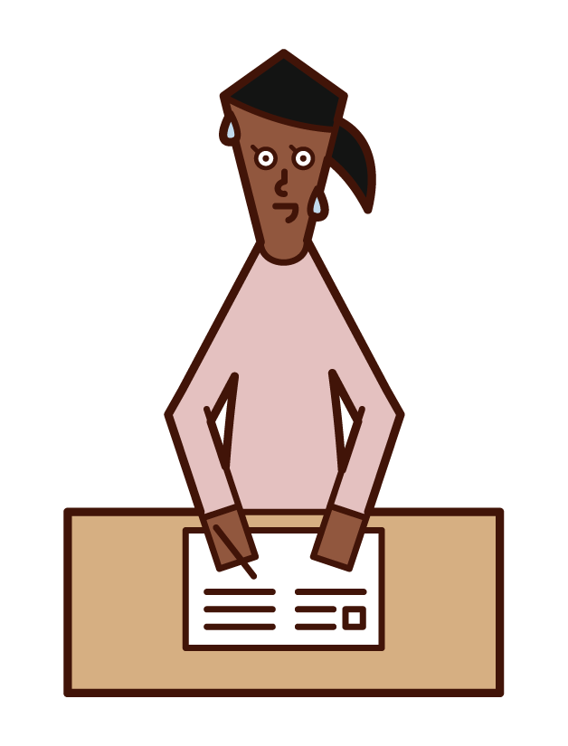 Illustration of a woman who creates important documents