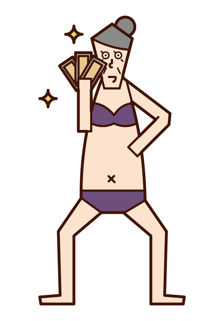 Illustration of a naked king (grandfather)