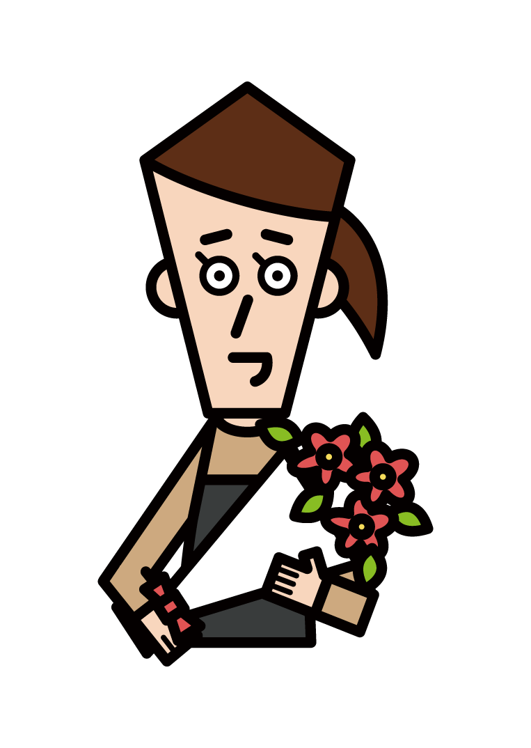 Illustration of a florist clerk (male)