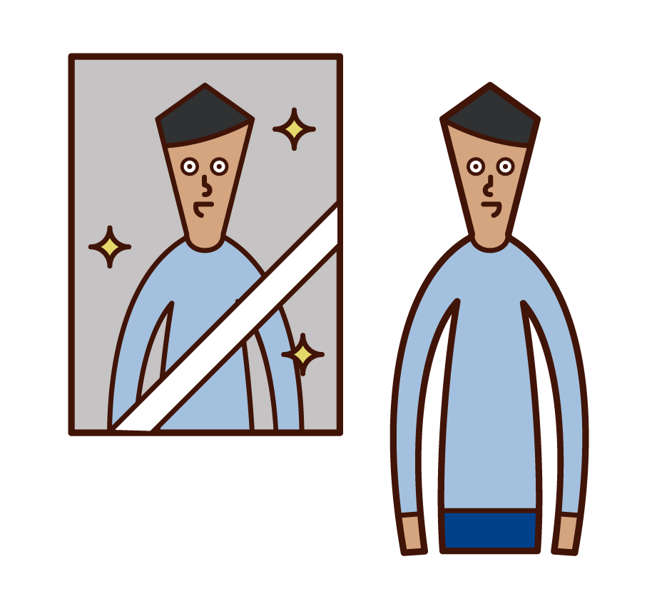 鏡子里的男人的插圖