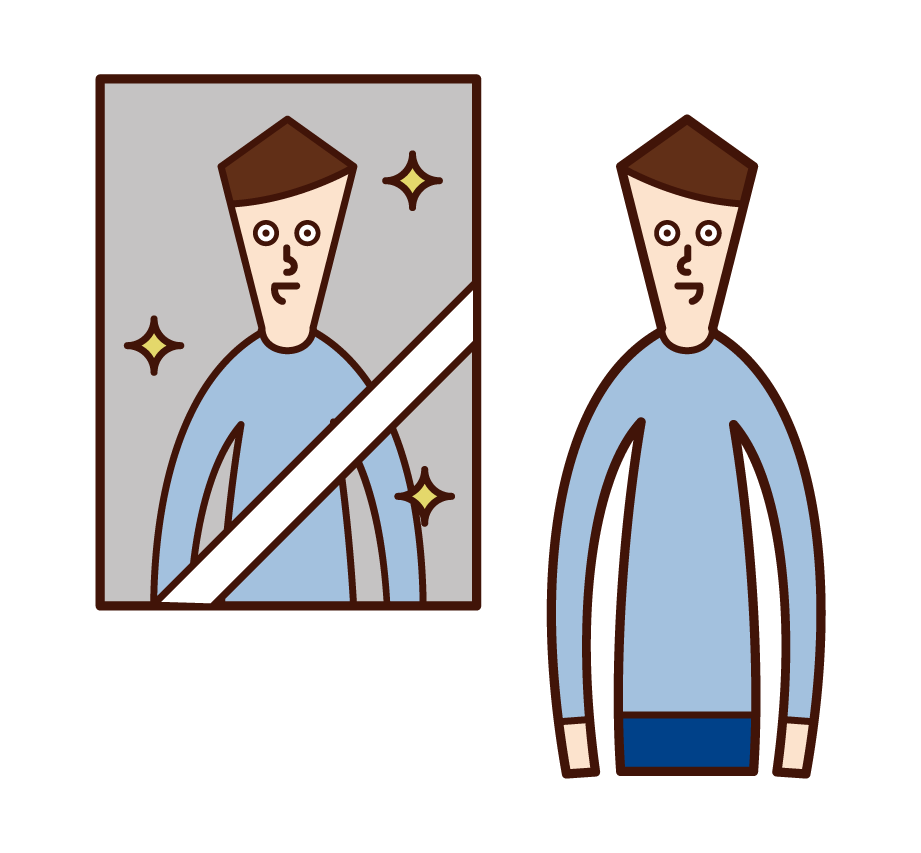 鏡子里的男人（女人）的插圖