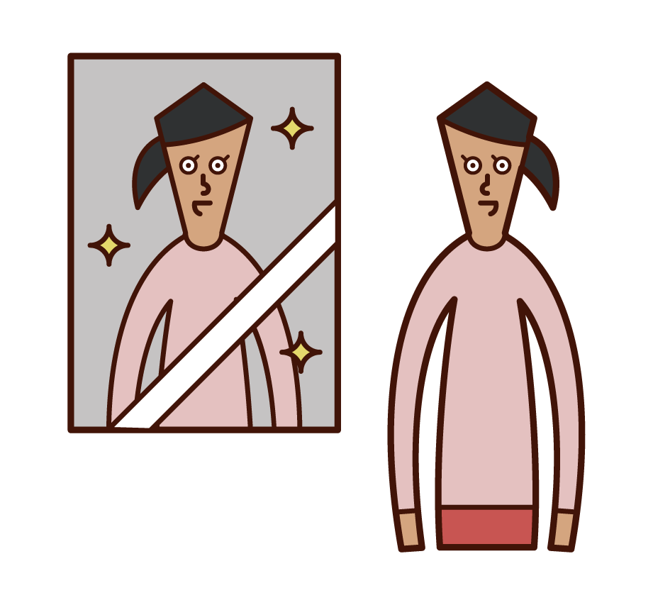 鏡子里的男人（女人）的插圖