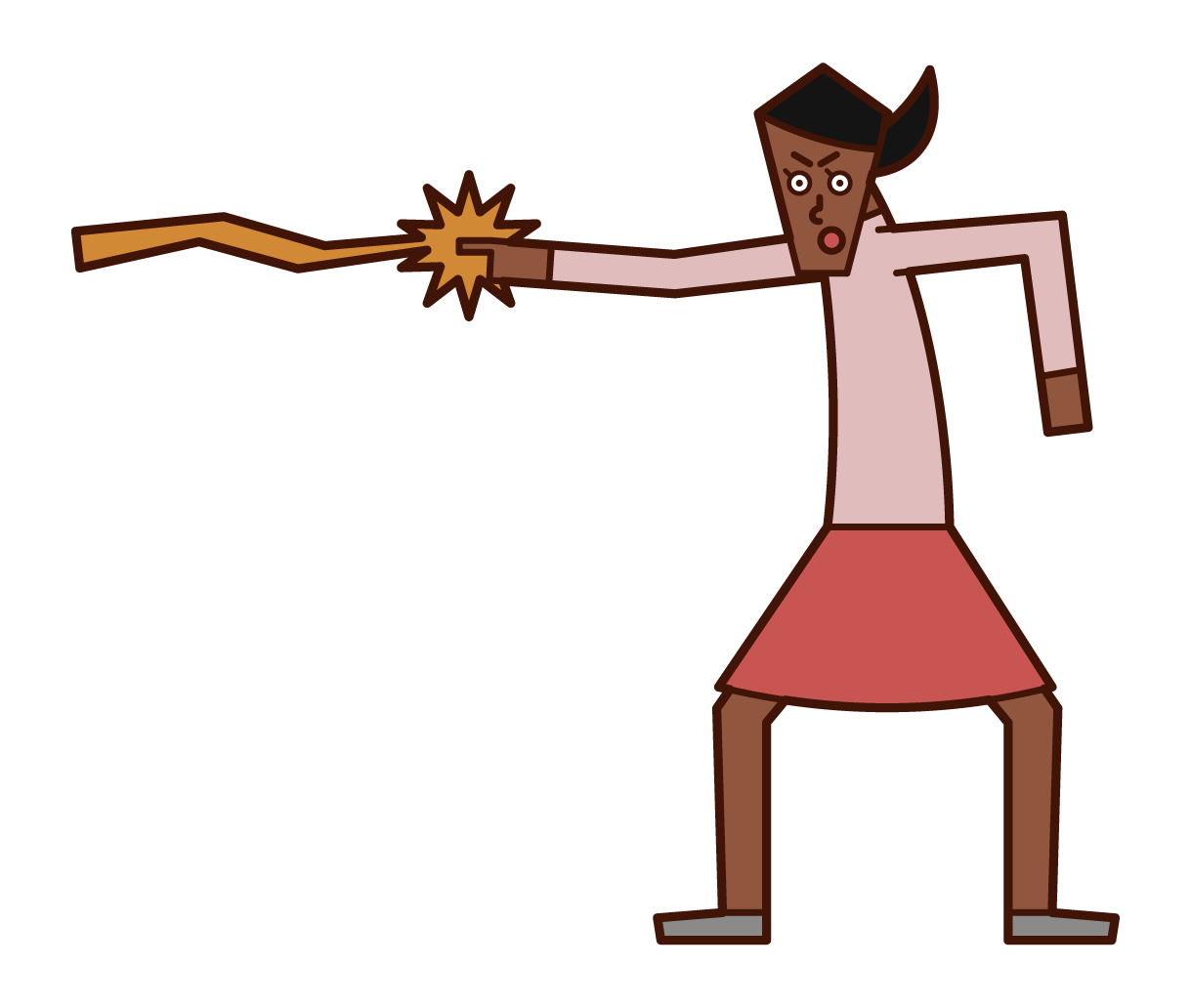 Illustration of a woman firing a beam from her finger