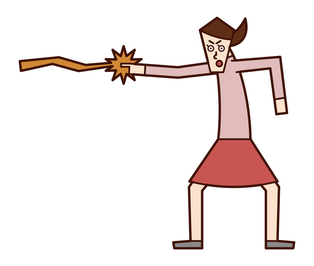 Illustration of a woman firing a beam from her finger