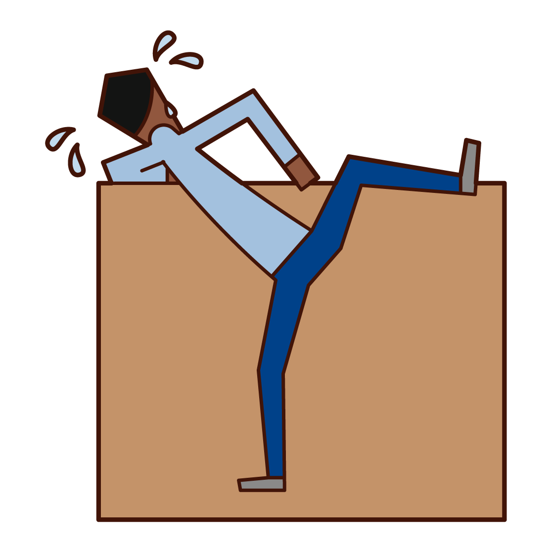 Illustration of a man climbing a wall
