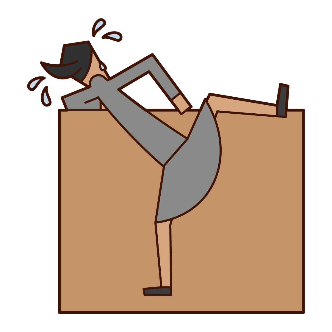 Illustration of a woman climbing a wall
