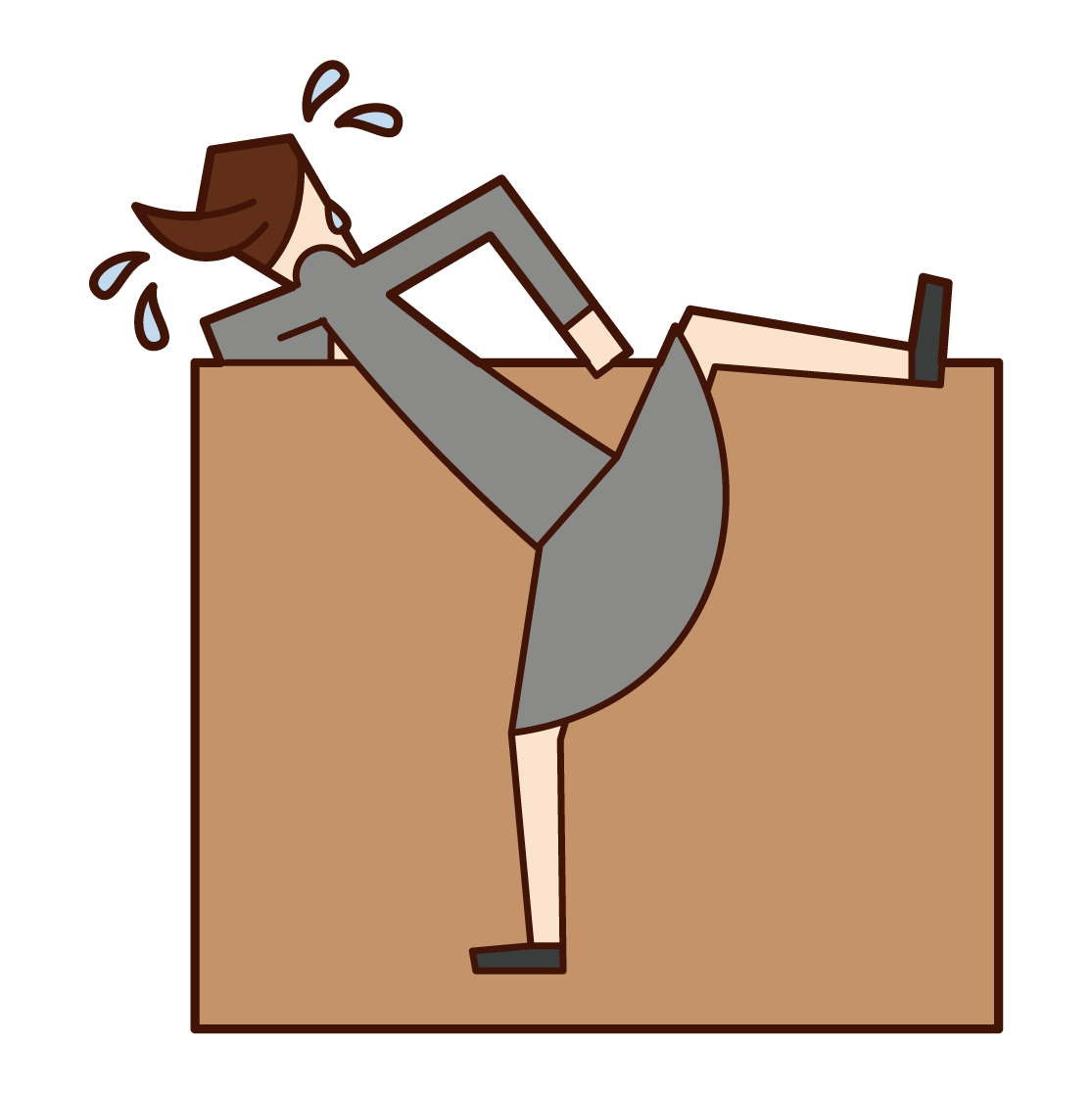 Illustration of a woman climbing a wall