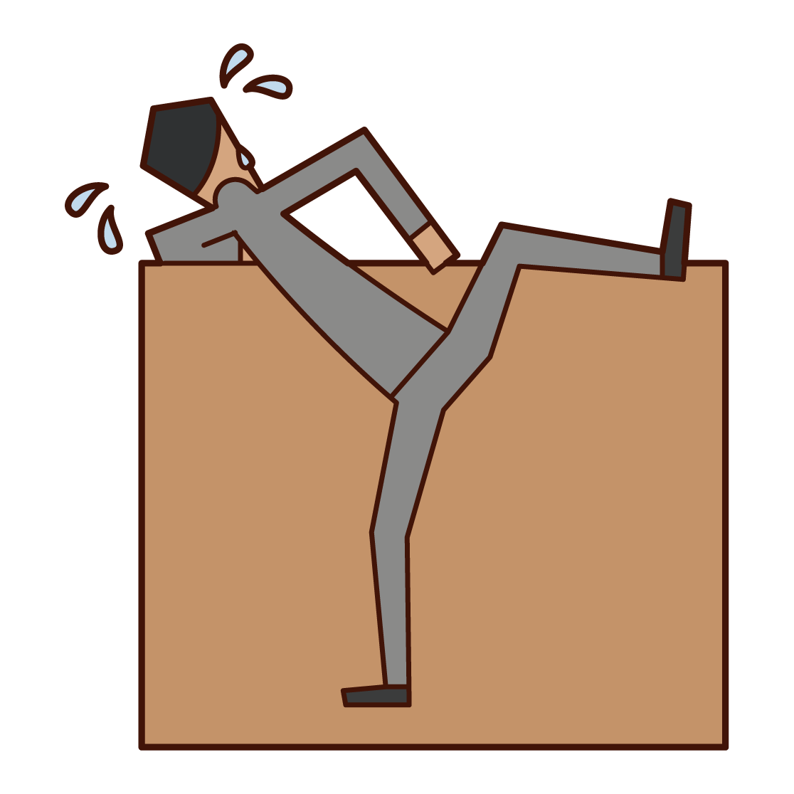 Illustration of a man climbing a wall