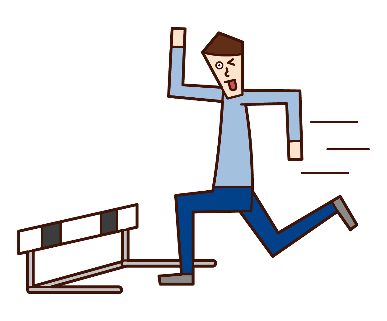 Illustration of a man jumping over a low hurdle