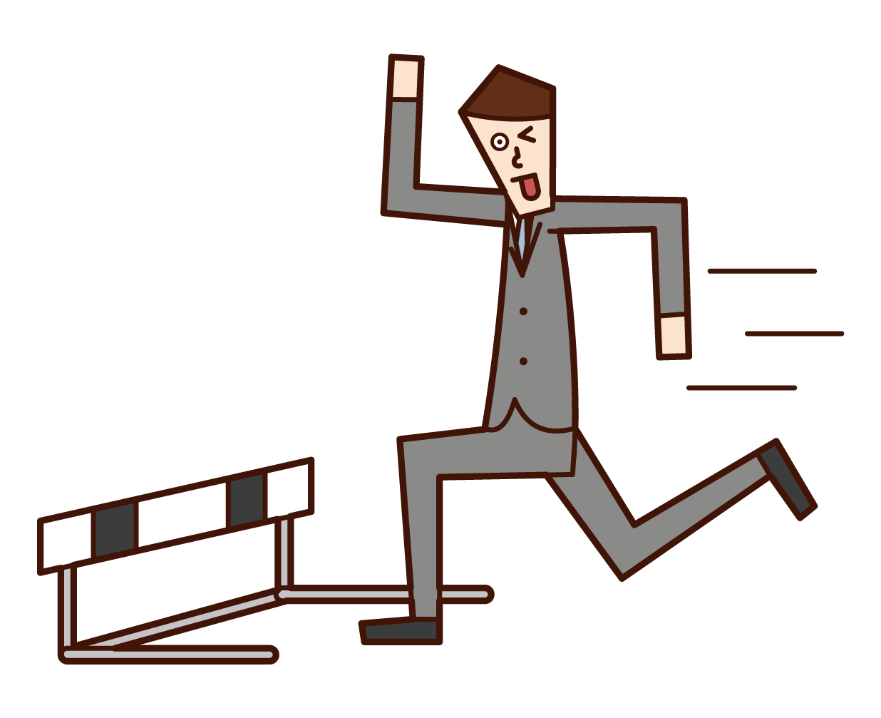 Illustration of a man jumping over a low hurdle