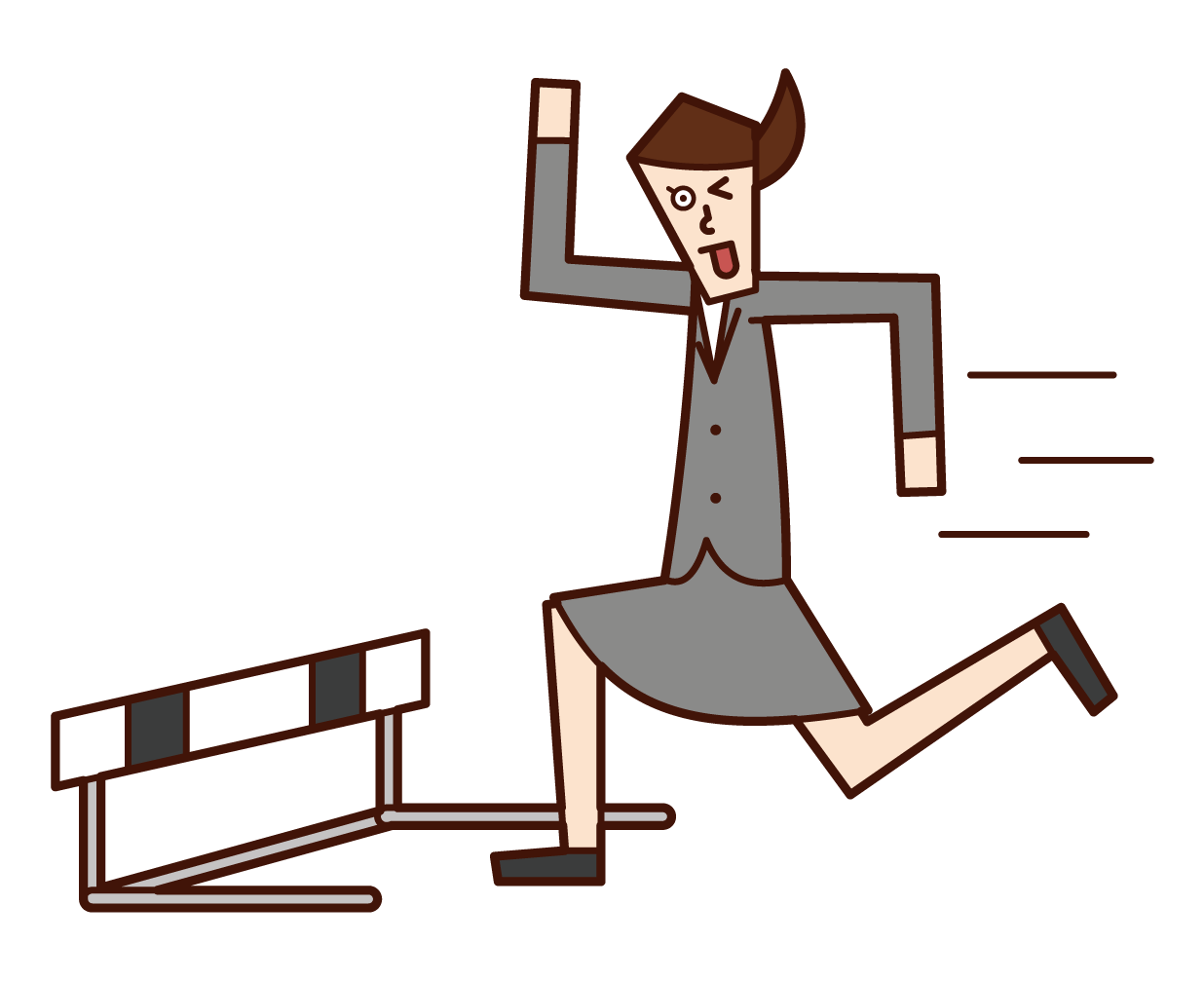 Illustration of a man jumping over a low hurdle