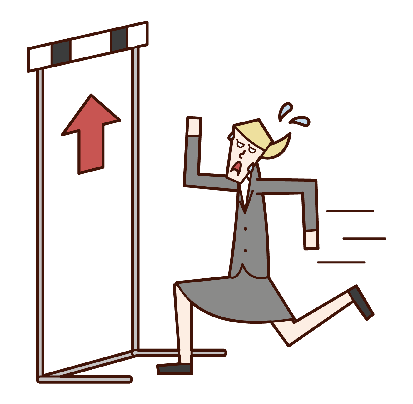 Illustration of a woman facing a high hurdle