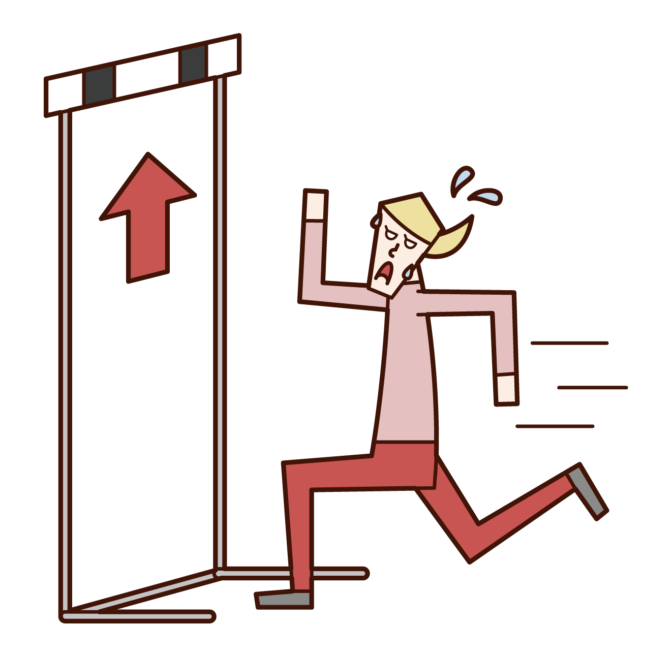 Illustration of a woman facing a high hurdle