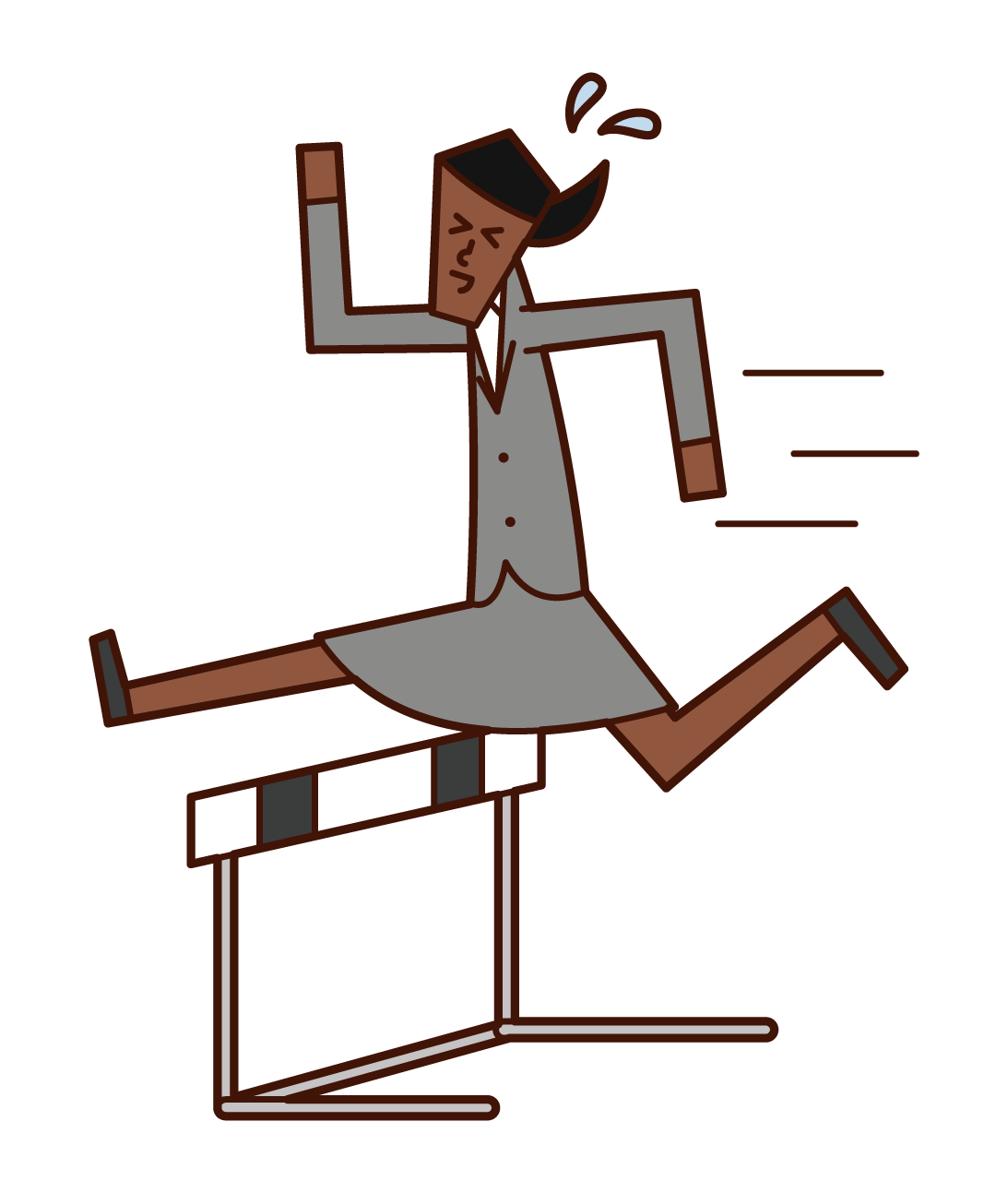 Illustration of a woman jumping over a hurdle