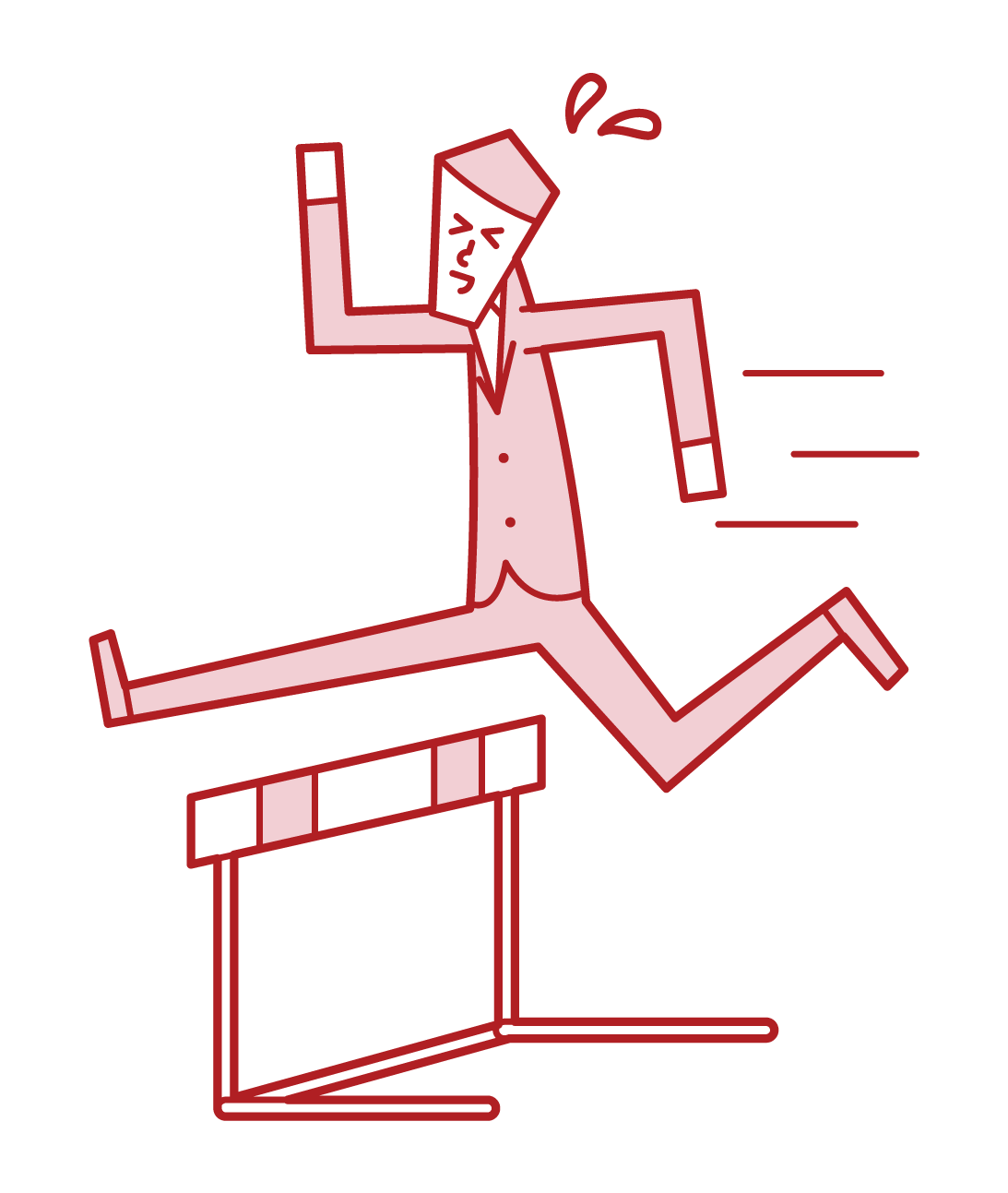 Illustration of a person (male) jumping over a hurdle