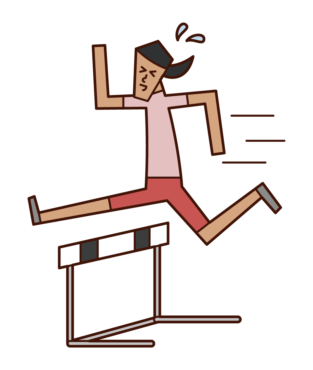 Illustration of a woman jumping over a hurdle