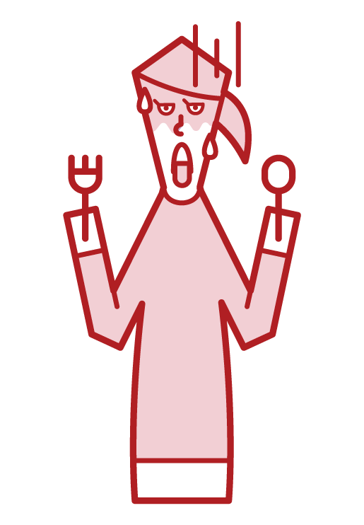 Illustration of a person (female) with a disgusting expression