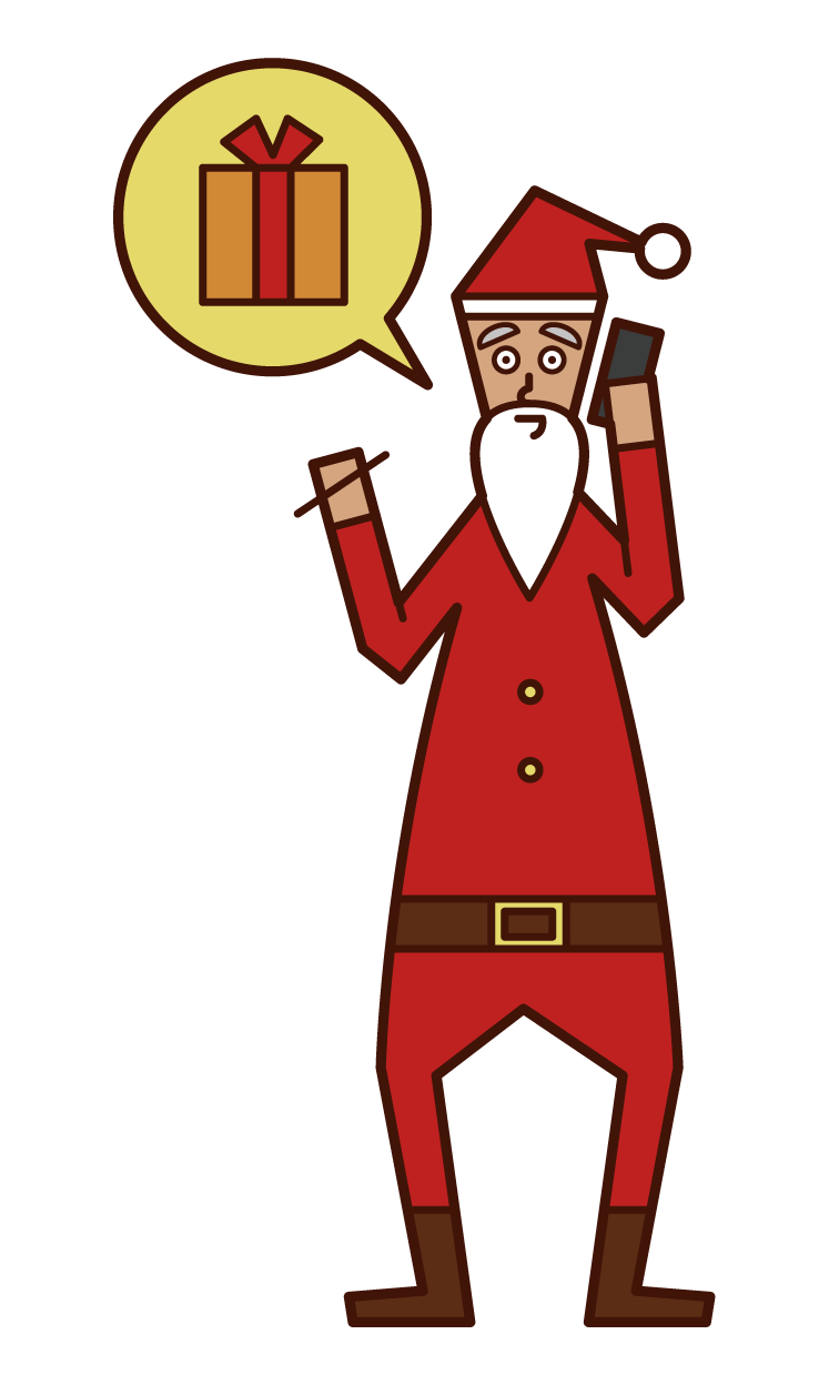 聖誕老人接受禮物請求的插圖