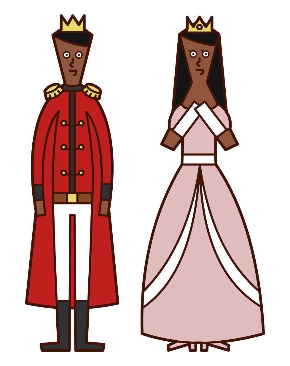 Illustration of a prince and a princess