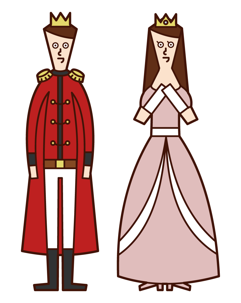 Illustration of a prince and a princess