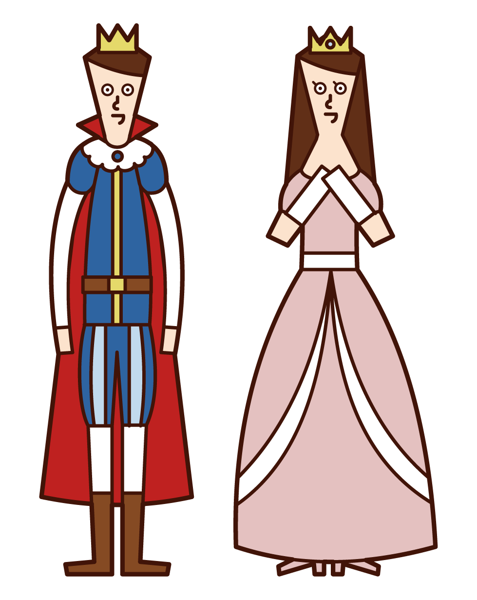 Illustration of a prince and a princess