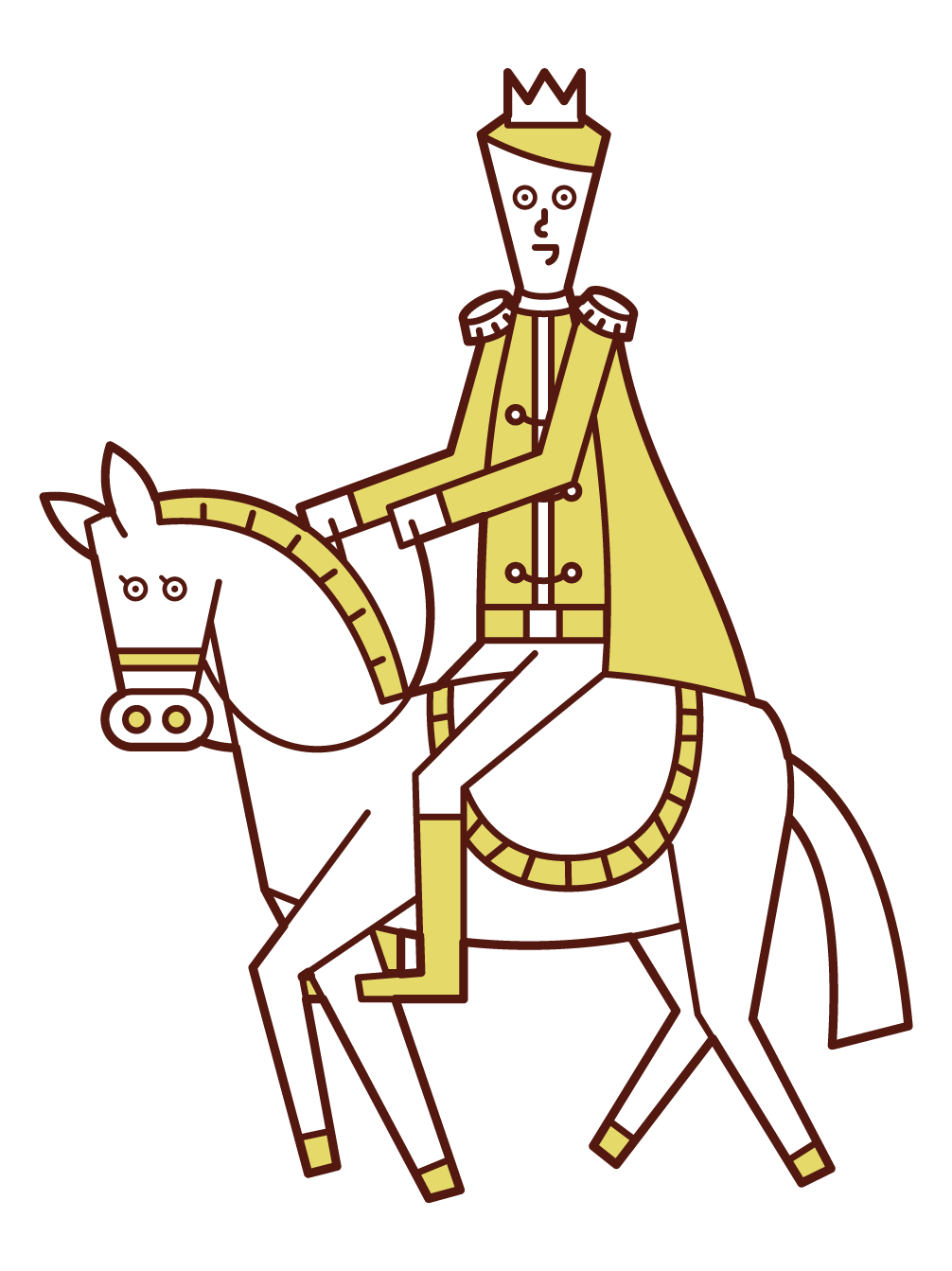 白馬に乗った王子様（男性）のイラスト