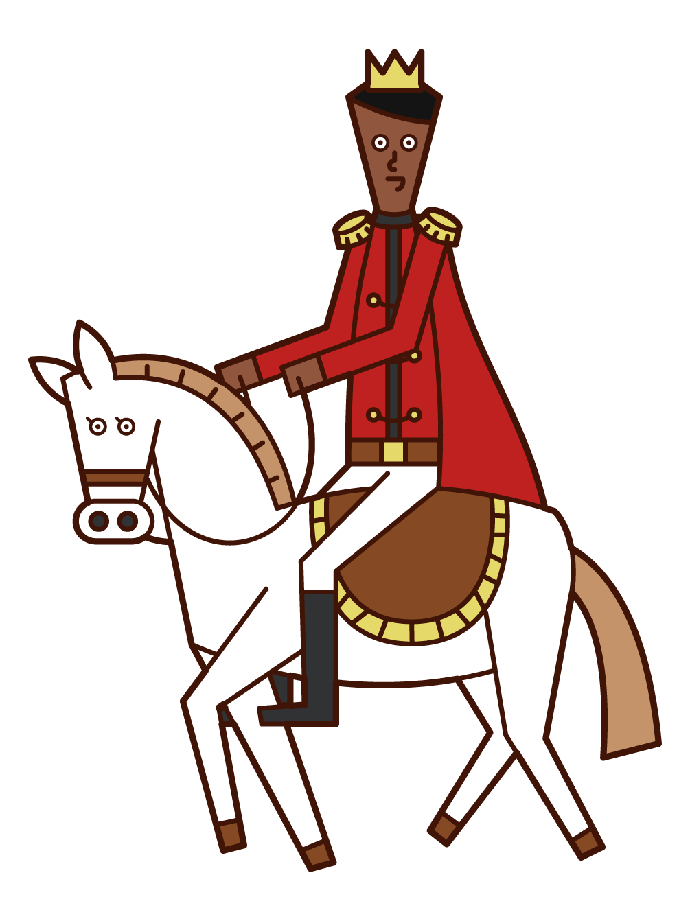 白馬に乗った王子様（男性）のイラスト
