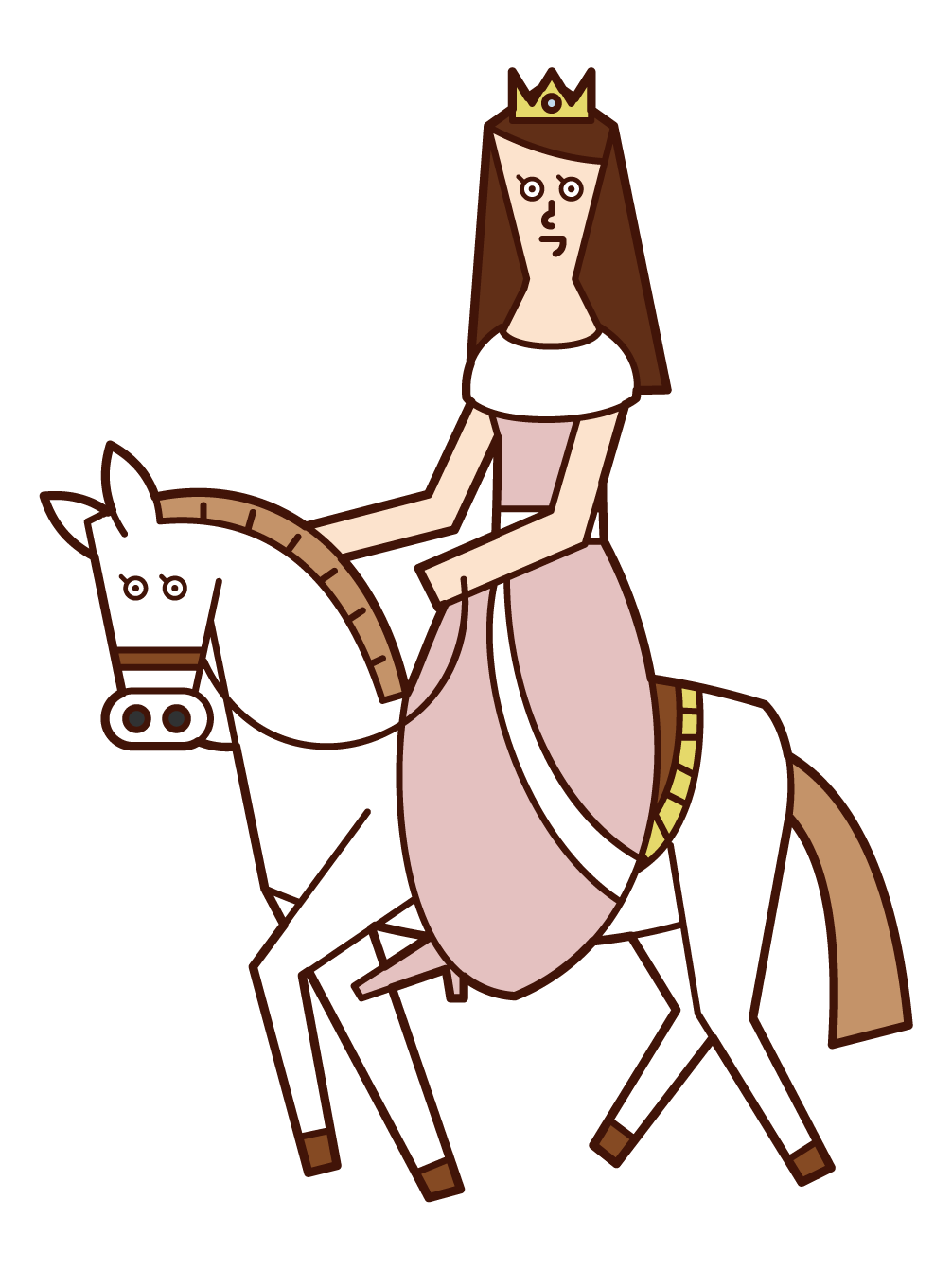 Illustration of a prince (male) on a white horse