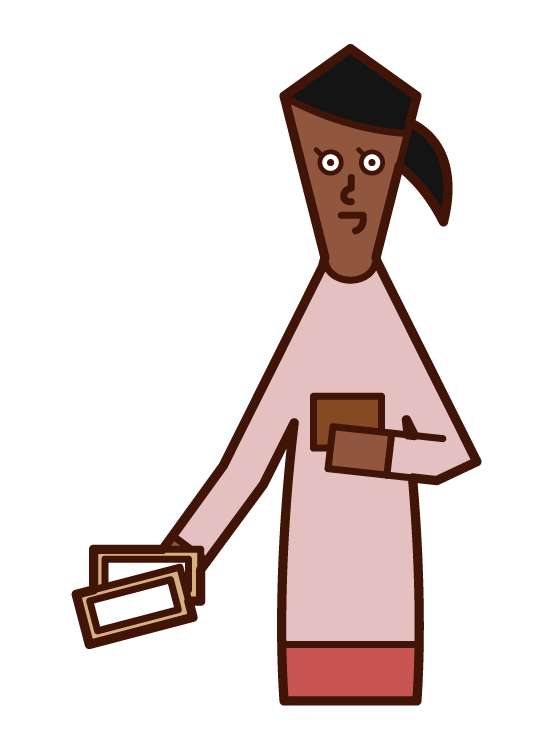 Illustration of a woman paying money