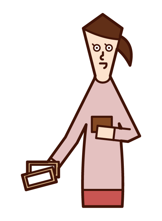 Illustration of a woman paying money