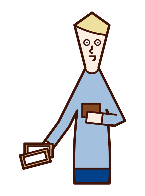 Illustration of a man paying money