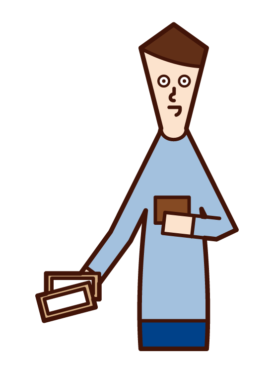 Illustration of a man paying money