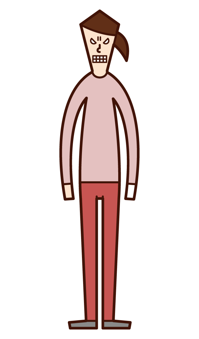 Illustration of a suspicious person (male)