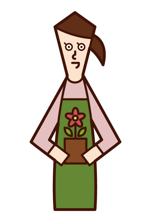 Illustration of a florist clerk (male)