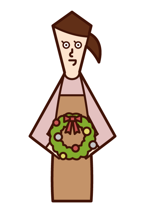 Illustration of a florist clerk (male)