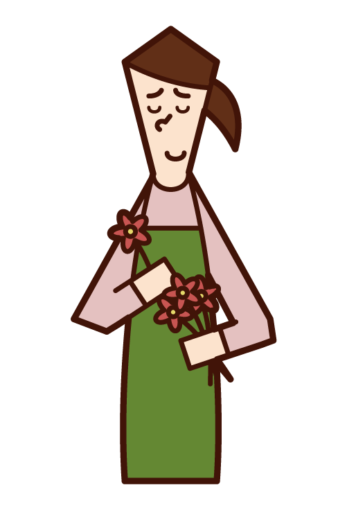 꽃집 점원 (여성)의 삽화