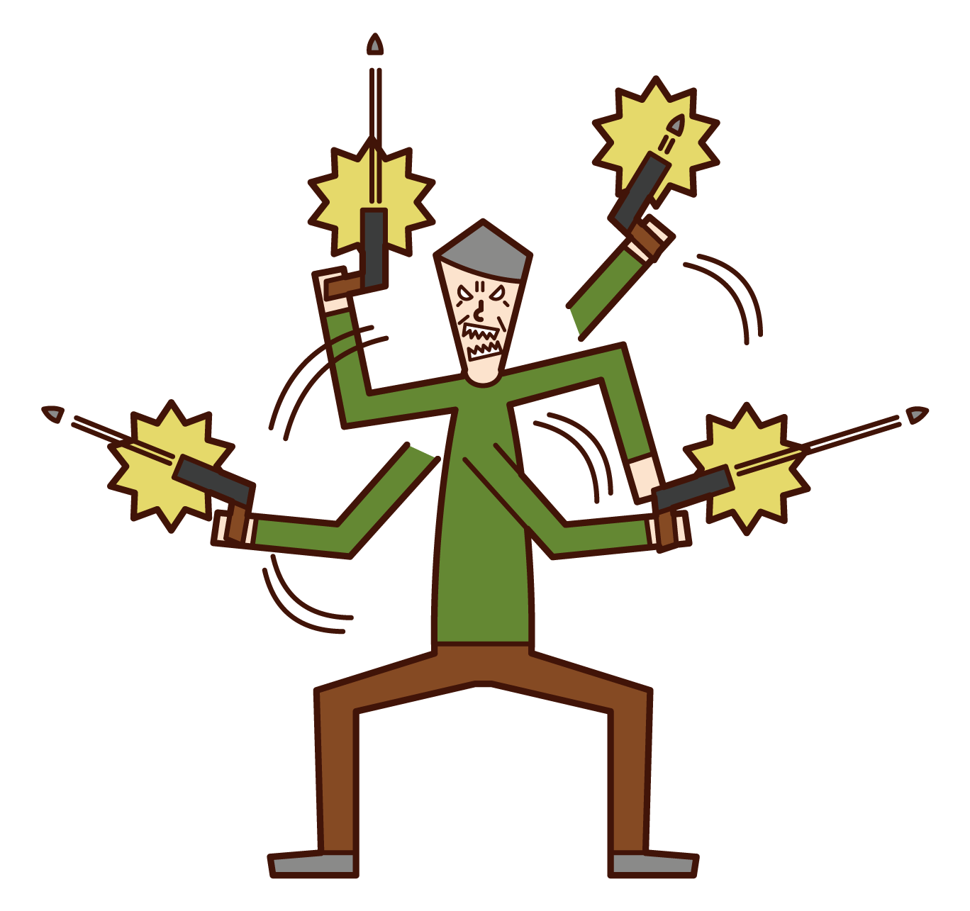 Illustration of a man shooting a gun