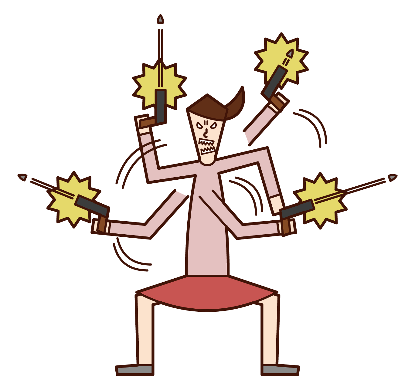 Illustration of a man shooting a gun