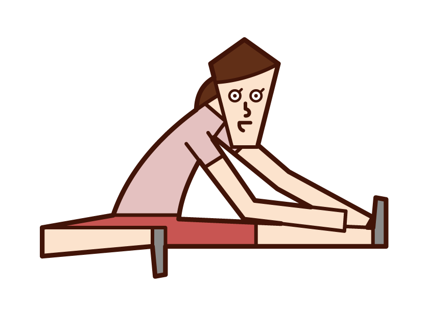 Illustration of a woman who does stretching