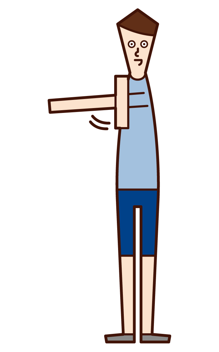 Illustration of a man who does stretching