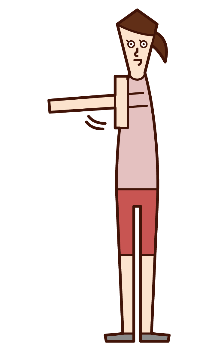 Illustration of a woman who does stretching