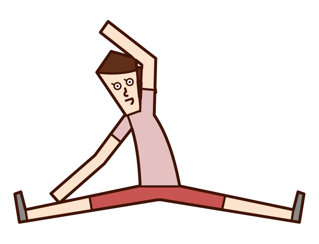 Illustration of a man who does stretching