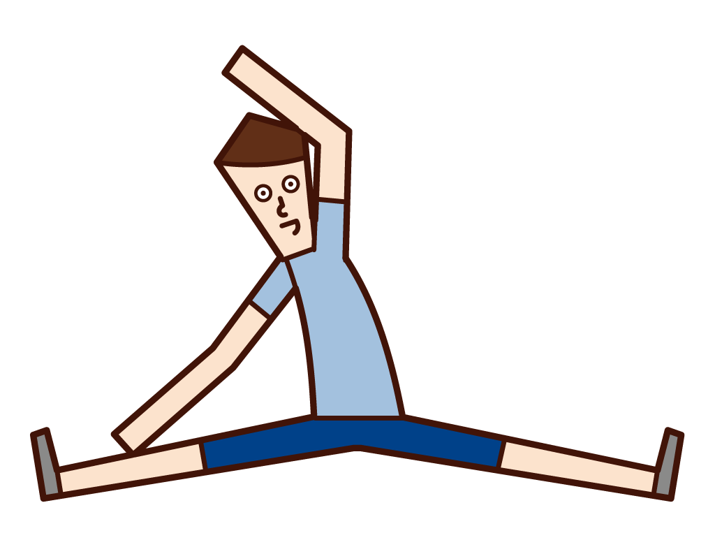 Illustration of a woman who does stretching