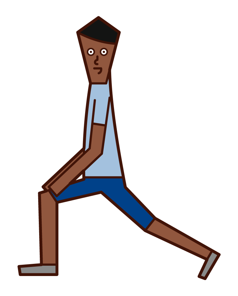 Illustration of a man who does stretching