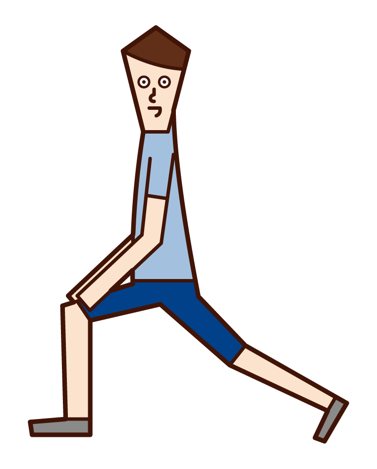 Illustration of a man who does stretching