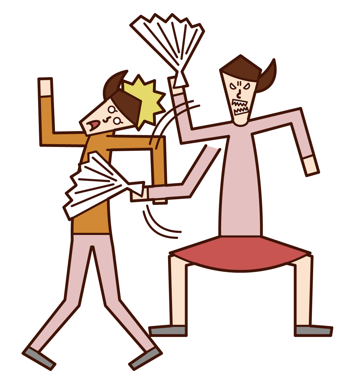 Illustration of a man beating in Harisen