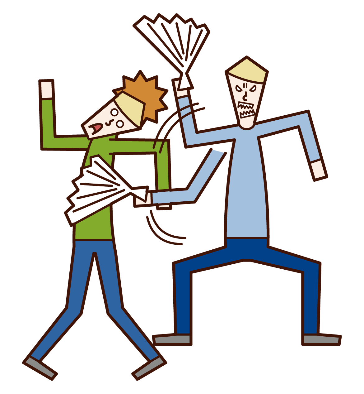 Illustration of a man beating in Harisen