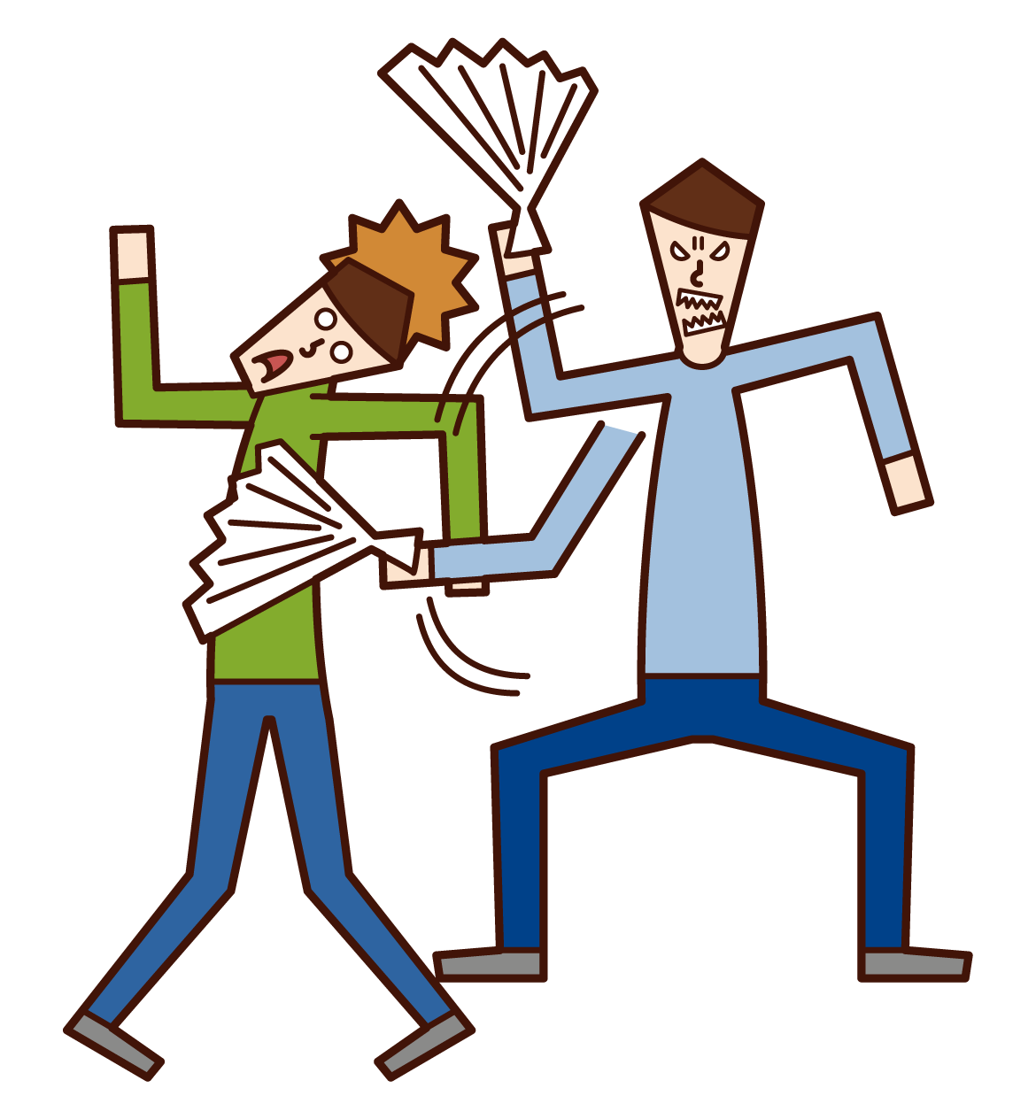 Illustration of a man beating in Harisen