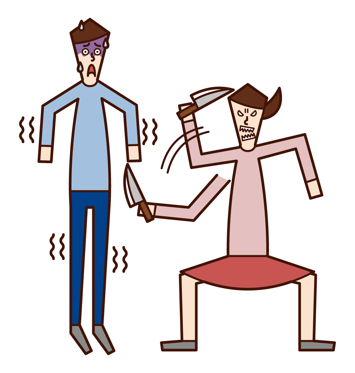 Illustration of a man beating in Harisen