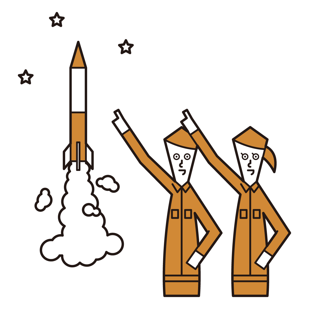 發射火箭的人的插圖